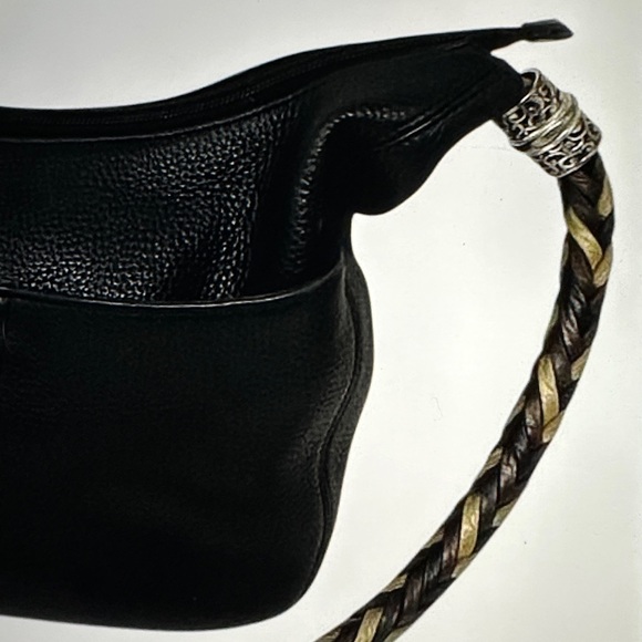 Brighton Black Pebbled Leather Hobo bag with braided leather straps - Picture 11 of 15